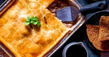 Greenhalghs famous meat and potato pie