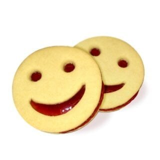 greenhalghs jam smiley face biscuit