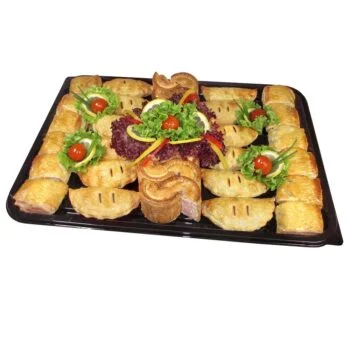 pork pies, cocktail pasties and sausage roll platter