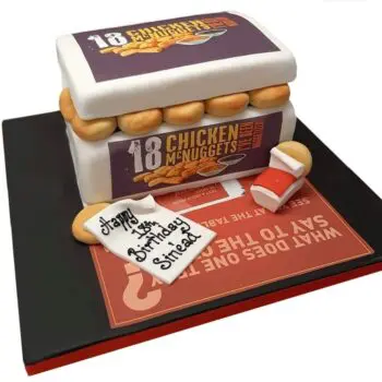 box of nuggets mcdonalds themed celebration cake