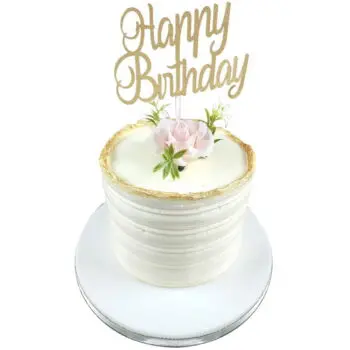 custom white rose elegance cut out birthday cake topped with a pink rose