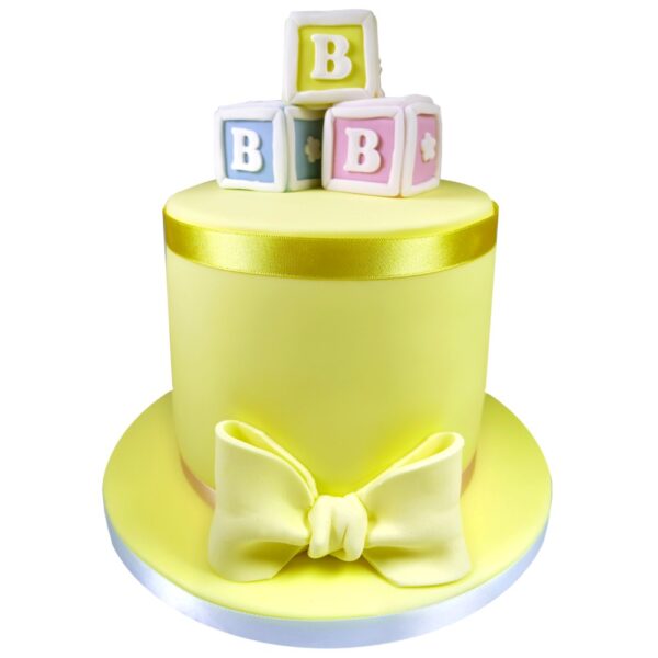 ABC block single tier cake