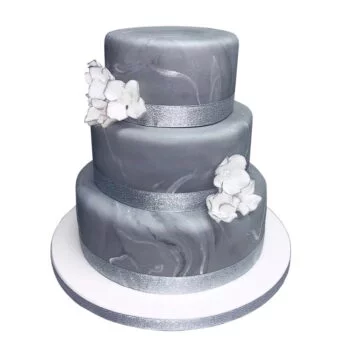 greenhalghs silver embrace 3 tier wedding cake serving upto 110 people