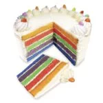 greenhalghs rainbow buttercream cake with multi-coloured sponge