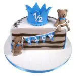 Celebrate your new born babys first milestone of reaching 6 months old with a special half happy birthday celebration cake