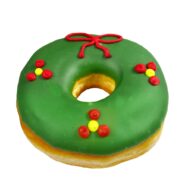 Green and Red Christmas Bow doughnut