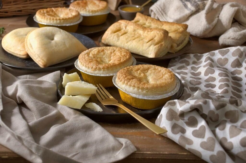 Build your own pie box featuring a selection of freshly baked pies and pasties in assorted flavors, perfect for customized orders.