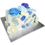 rose and strawberry birthday cake