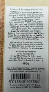 cheese and branston slice